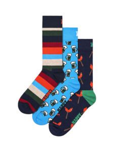 ΚΑΛΤΣΕΣ HAPPY SOCKS ΠΟΛΥΧΡΩΜΕΣ-ΣΥΣΚΕΥΑΣΙΑ ΔΩΡΟΥ- 3 ΖΕΥΓΗ – 41-46