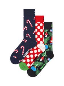 ΚΑΛΤΣΕΣ HAPPY SOCKS ΜΕ ΣΧΕΔΙΑ  X-MAS ΣΥΣΚΕΥΑΣΙΑ ΔΩΡΟΥ-3 ΖΕΥΓΗ- 41-46