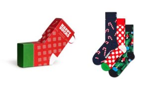 ΚΑΛΤΣΕΣ HAPPY SOCKS ΜΕ ΣΧΕΔΙΑ  X-MAS ΣΥΣΚΕΥΑΣΙΑ ΔΩΡΟΥ-3 ΖΕΥΓΗ- 41-46