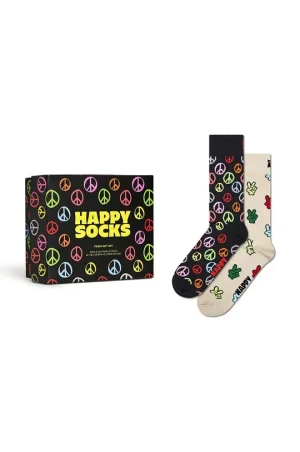 ΚΑΛΤΣΕΣ HAPPY SOCKS PEACE  -ΣΥΣΚΕΥΑΣΙΑ ΔΩΡΟΥ-2 ΖΕΥΓΗ – 36-40