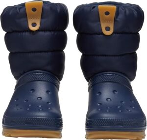 Crocs Παιδικές Γαλότσες με Εσωτερική Επένδυση Puff Navy 207683-4PQ