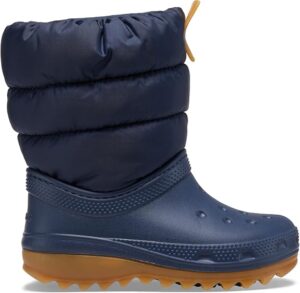 Crocs Παιδικές Γαλότσες με Εσωτερική Επένδυση Puff Navy 207683-4PQ