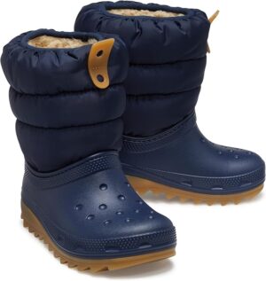 Crocs Παιδικές Γαλότσες με Εσωτερική Επένδυση Puff Navy 207683-4PQ