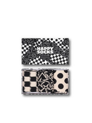 ΚΑΛΤΣΕΣ HAPPY SOCKS BLACK&WHITE  ΣΥΣΚΕΥΑΣΙΑ ΔΩΡΟΥ – 3 ΖΕΥΓΗ-P001722